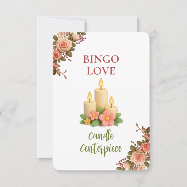 Bridal Shower Game Bingo Card – Candle Centerpiece (Frente)