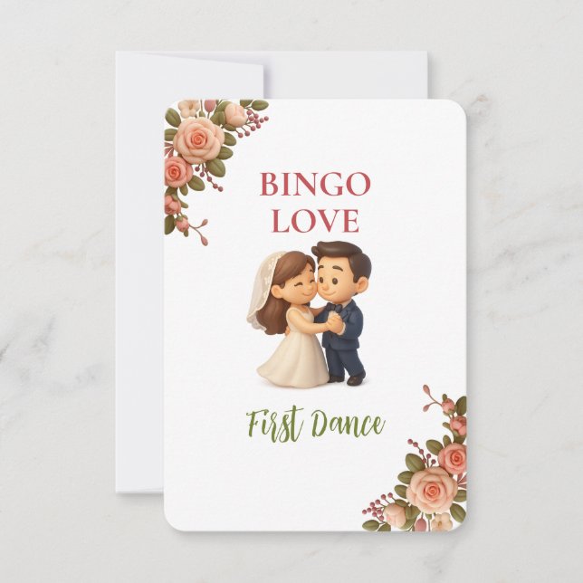 Bridal Shower Game Bingo Card – First Dance (Frente)