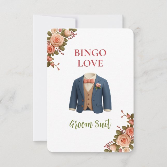 Bridal Shower Game Bingo Card – Groom Suit (Frente)