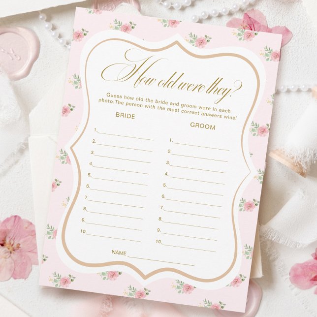 Bridal Tea Party adivinha o cartão de jogo da idad (Criador carregado)