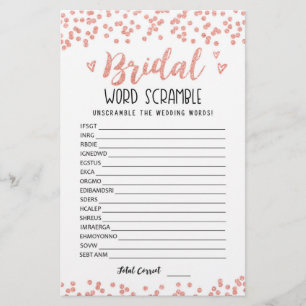 Bridal word scramble game com Answers