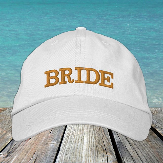 BRIDE boné de beisebol bordado dourado / branco (Criador carregado)