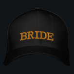 BRIDE bordado de boné de beisebol ouro / preto<br><div class="desc">Chapéus bordados: ouro clássico / boné preto de beisebol da moda com texto "BRIDE" para a festa de festas de solteira / galinhas,  casamento,  festa de fantasia vestida / noite fora</div>