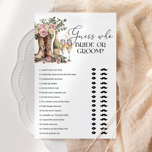 Bride Or Groom Boots and Bubbly Bridal Shower Game (Criador carregado)