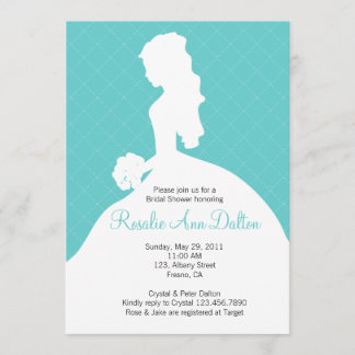 Bride Silhouette - Convite ao Chá de panela (Teal)