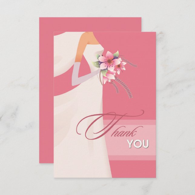 Bride Silhouette Obrigado Cartão De Chá de panela (Frente/Verso)