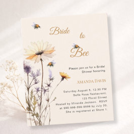 Bride to bee wildflower bridal shower invitation