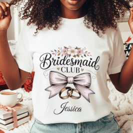 Bridesmaid Club Coquette Floral Bow Wedding Party