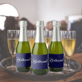 Bridesmaid de Casamento de Script Estilizado Azul-