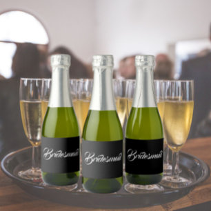 Bridesmaid de Casamento de Script Estilizado Preto