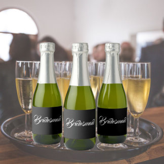 Bridesmaid de Casamento de Script Estilizado Preto