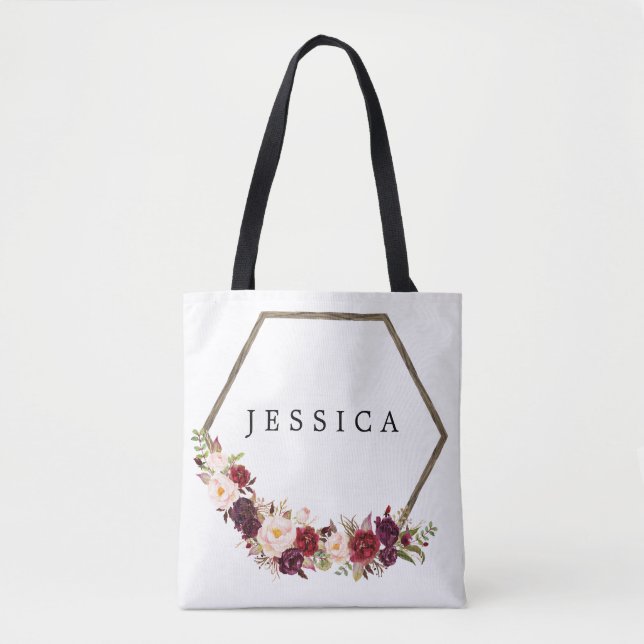 Bridesmaid Gift Personalizado Tote Bag Boho (Frente)