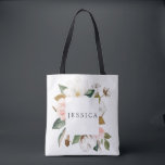 Bridesmaid Gift Personalizado Tote Bag Magnolia<br><div class="desc">Dar esta bela sacola personalizada às senhoras que o apoiaram nesta viagem! Eles vão amar o quão atencioso você é! Edite facilmente o nome e adicione ao seu carrinho!</div>