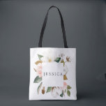 Bridesmaid Gift Personalizado Tote Bag Magnolia<br><div class="desc">Dar esta bela sacola personalizada às senhoras que o apoiaram nesta viagem! Eles vão amar o quão atencioso você é! Edite facilmente o nome e adicione ao seu carrinho!</div>