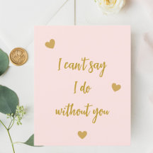 Bridesmaid, não posso dizer que faço sem você rosa