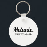 Bridesman | Chaveiro de Estilo Negrito Mínimo Mode<br><div class="desc">Bridesman | Chaveiro de Estilo Negrito Mínimo Moderno Personalize este dom da cadeia de chaves chic em letras de estilo ousadas.</div>