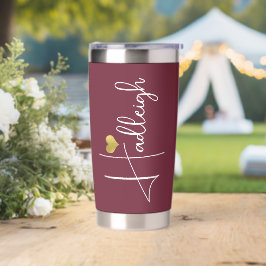 Bridesman | Nome do Script Dourado Heart Burgundy