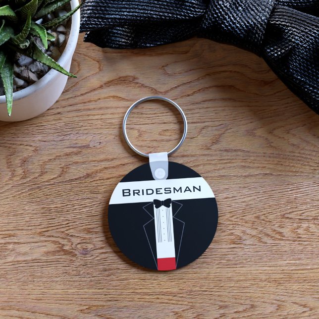 Bridesman Tuxedo Casamento Favor Chaveiro (Bridesman keychain! Check out the collection for more wedding favor ideas)