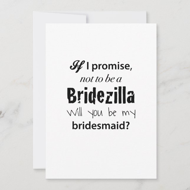 Bridezilla - Convite Bridesmaid (Frente)