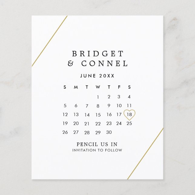 Bridget Geométrico Moderno Save the Date de Casame (Frente)