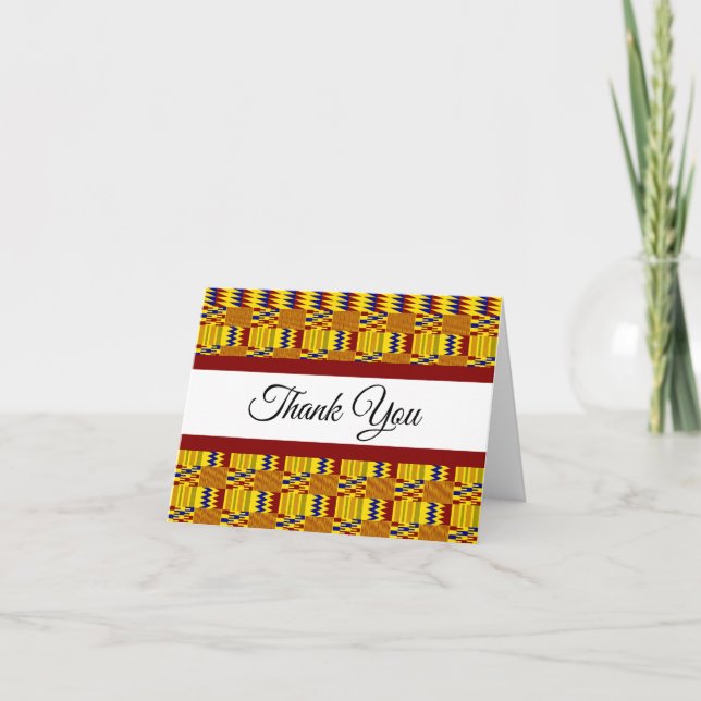Bright African Kente K29 Folded Cartões de agradec (Frente)