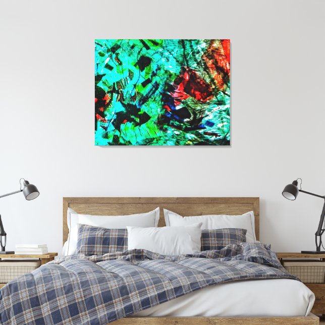 Bright blue abstract Stretched Canvas Print,Bright (Insitu(Quarto))