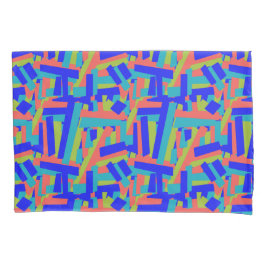 Bright Bold Blue Green Coral Abstract Patches