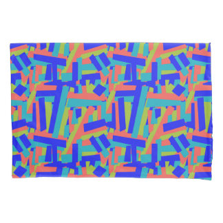 Bright Bold Blue Green Coral Abstract Patches