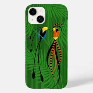 Bright Colorful Birds of Paradise Dark