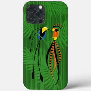 Bright Colorful Birds of Paradise Dark