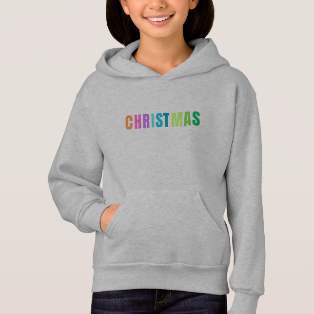 Bright Colorful Christmas Modern Text Girl (Frente)