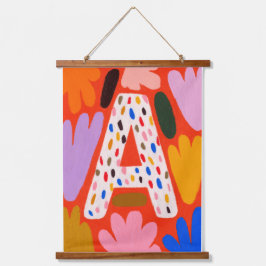 Bright Dopamine Decor Monogram Letter A Tapestry