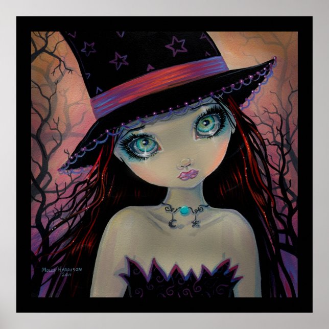 Bright Eyed Witch Fantasy Art Poster (Frente)