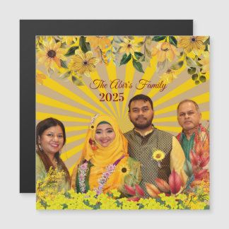Bright Floral Family Celebration Cartão com fotos