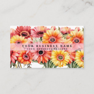 Bright Gerbera Daisies Flowers Cartões de visitas