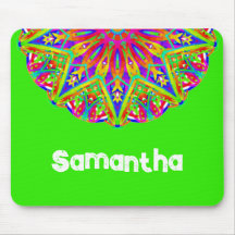 Bright Green Mandala Nome Mousepad