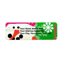 Bright Happy Snowman Devolve Etiquetas de Endereço