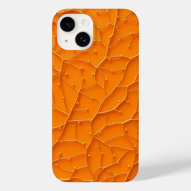 Bright Orange Pattern Bold iPhone Case (Verso)