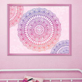 Bright Pastels Lotus Henna Mandala Impressão