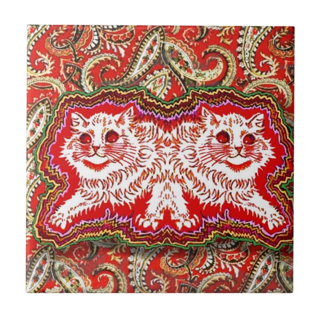 Bright Psychedelic Red Cats (por Louis Wain) (Frente)