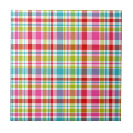 Bright Rainbow Plaid Checkered Pattern