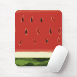 Bright Red Watercolor Watermelon Mousepad