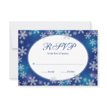 Bright Snowflakes Blue White Winter RSVP