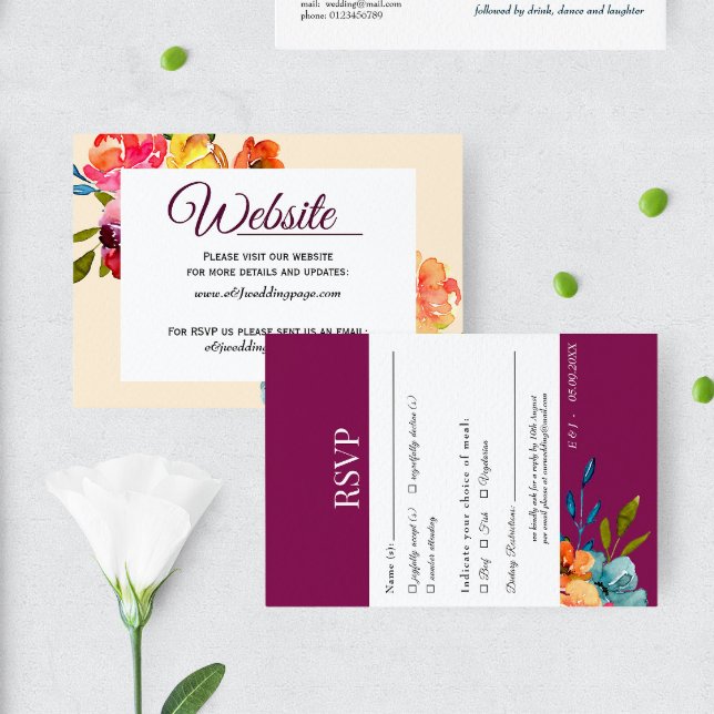 Bright Summer colorida turquesa Casamento RSVP (Criador carregado)