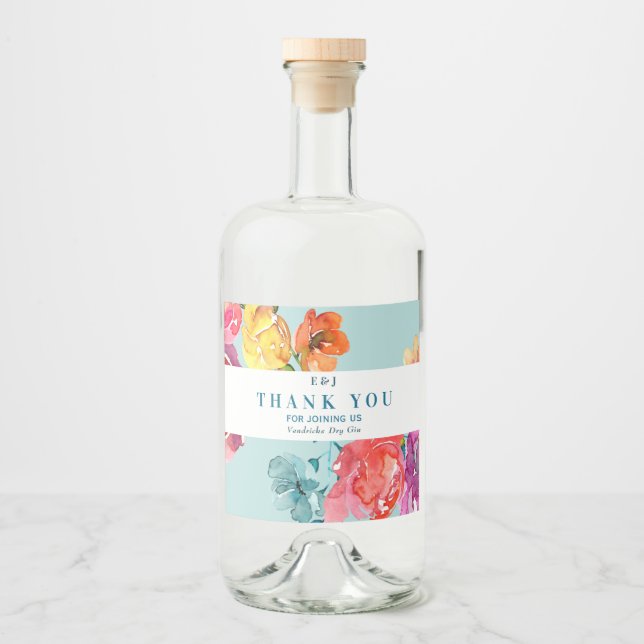 Bright Summer "Obrigado" Etiqueta de Garrafa Liqui (Frente)