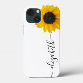 Bright Sunflower Script Stem Name capas de iphone