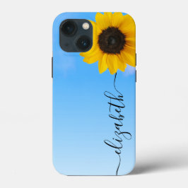 Bright Sunflower Sky Script Stem Name Capa de tele