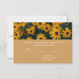 Bright yellow Daisy Fly, flores do casamento RSVP