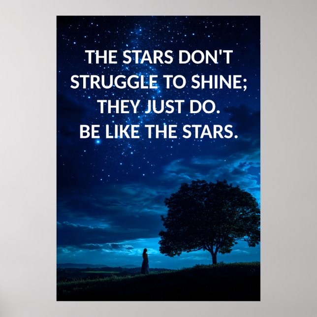 Brilhante como as estrelas motivam poster (Frente)