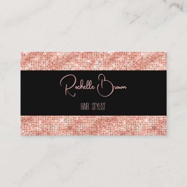 Brilhante cor-de-rosa e Cartão de visita preto (Frente)